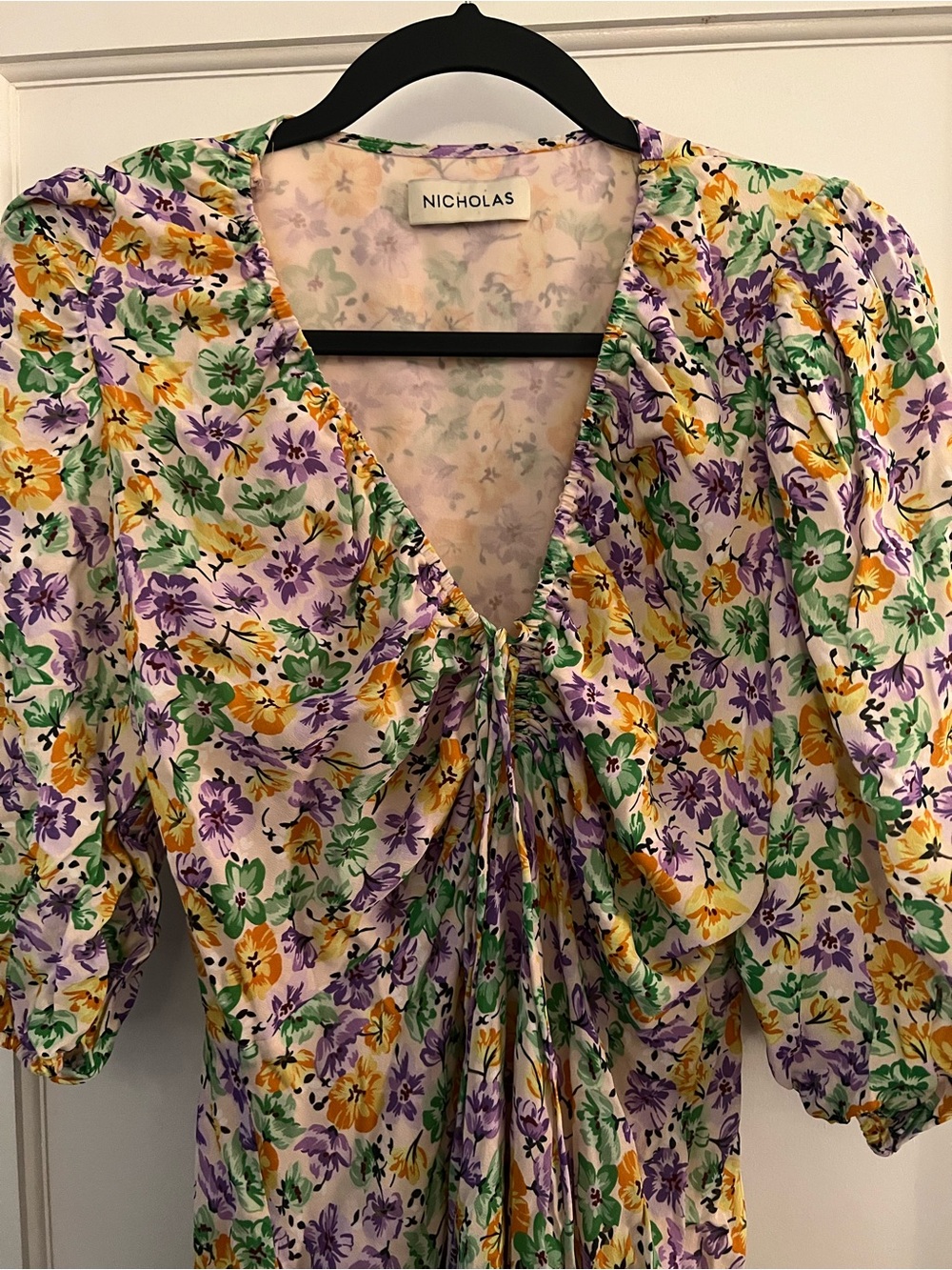 NICHOLAS Multicolor Floral Long Sleeve Dress